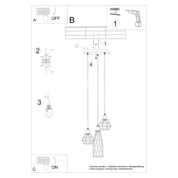 Lampa wisząca SUBA 3P czarna SL.1166 Sollux Lighting