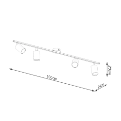 Plafon LEMMI 4L czarny SL.1168 Sollux Lighting