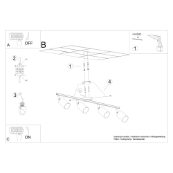 Plafon LEMMI 4L czarny SL.1168 Sollux Lighting