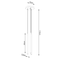 Lampa wisząca PASTELO 3P złota SL.1172 Sollux Lighting