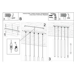 Lampa wisząca PASTELO 5L złota SL.1173 Sollux Lighting