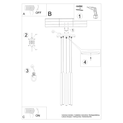 Lampa wisząca PASTELO 5P złota SL.1174 Sollux Lighting