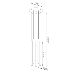 Lampa wisząca PASTELO 5P biała SL.1175 Sollux Lighting