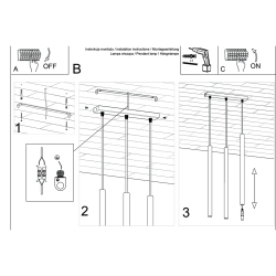 Lampa Wisząca PASTELO 3L złoty połysk SL.1196 Sollux Lighting