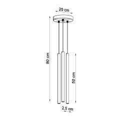 Lampa Wisząca PASTELO 3P złoty połysk SL.1197 Sollux Lighting