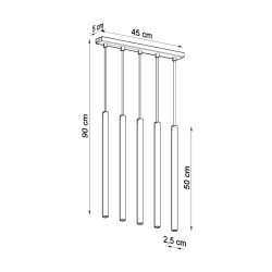 Lampa Wisząca PASTELO 5L złoty połysk SL.1198 Sollux Lighting