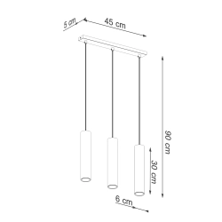 Lampa Wisząca LAGOS 3 złoty połysk SL.1201 Sollux Lighting