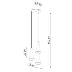 Lampa wisząca REA 3P beton SL.1226 Sollux Lighting