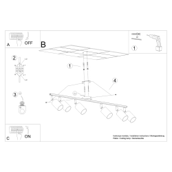 Plafon LEMMI 6L biały SL.1228 Sollux Lighting