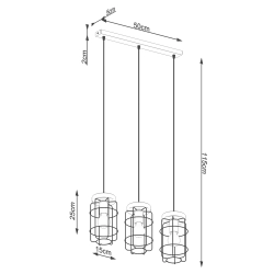 Lampa wisząca GOTTO 3L SL.1264 Sollux Lighting