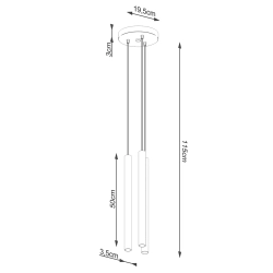 Lampa wisząca PASTELO 3P drewno SL.1268 Sollux Lighting