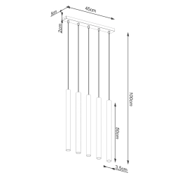 Lampa wisząca PASTELO 5L drewno SL.1269 Sollux Lighting