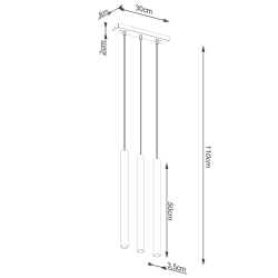 Lampa wisząca PASTELO 3L beton SL.1272 Sollux Lighting