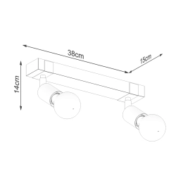 Plafon ZUCA 2 czarny SL.1296 Sollux Lighting