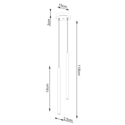 Lampa wisząca PASTELO 2 czarna SL.1304 Sollux Lighting