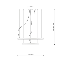 Żyrandol RIO 2 55/78 czarny LED 3000K TH.137 Thoro Lighting