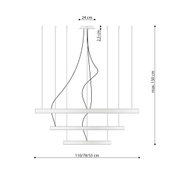 Żyrandol RIO 3 55/78/110 czarny LED 3000K TH.138 Thoro Lighting