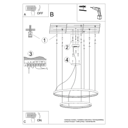 Żyrandol RIO 2 55/78 czarny LED 4000K TH.212 Thoro Lighting