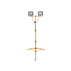 Naświetlacz LED 2x50W ze statywem budowlanym teleskopowym i przewodem - barwa biała zimna 6500K (1)
