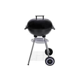 Grill węglowy okrągły z pokrywą i pokrowcem - ruszt średnica 39cm (1)