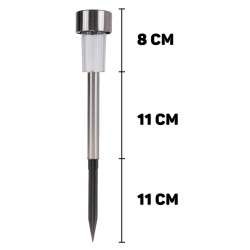 Lampa solarna ogrodowa gruntowa wbijana 4,5x4,5cmx30cm (10/300)